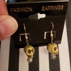 Green Skull Earrings